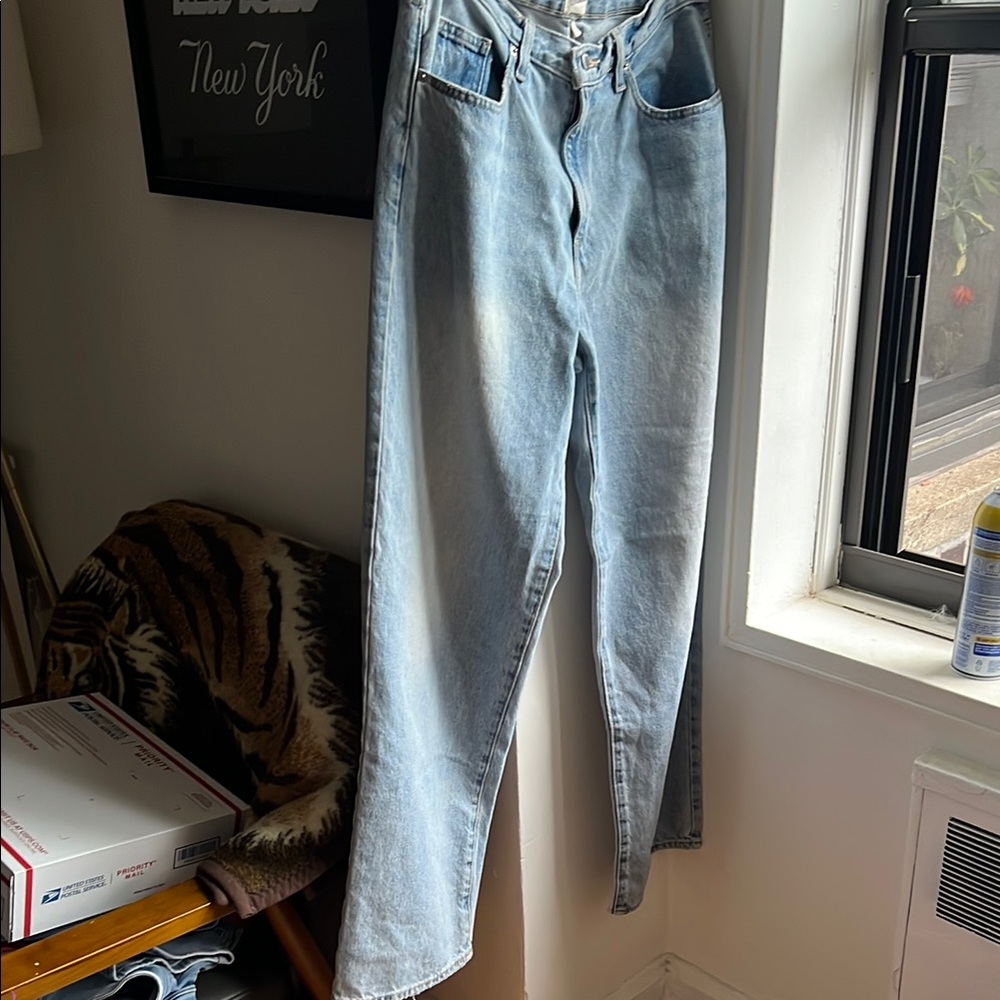 Universal Thread 90's Baggy Blue Straight Leg Denim - Picture 2 of 5